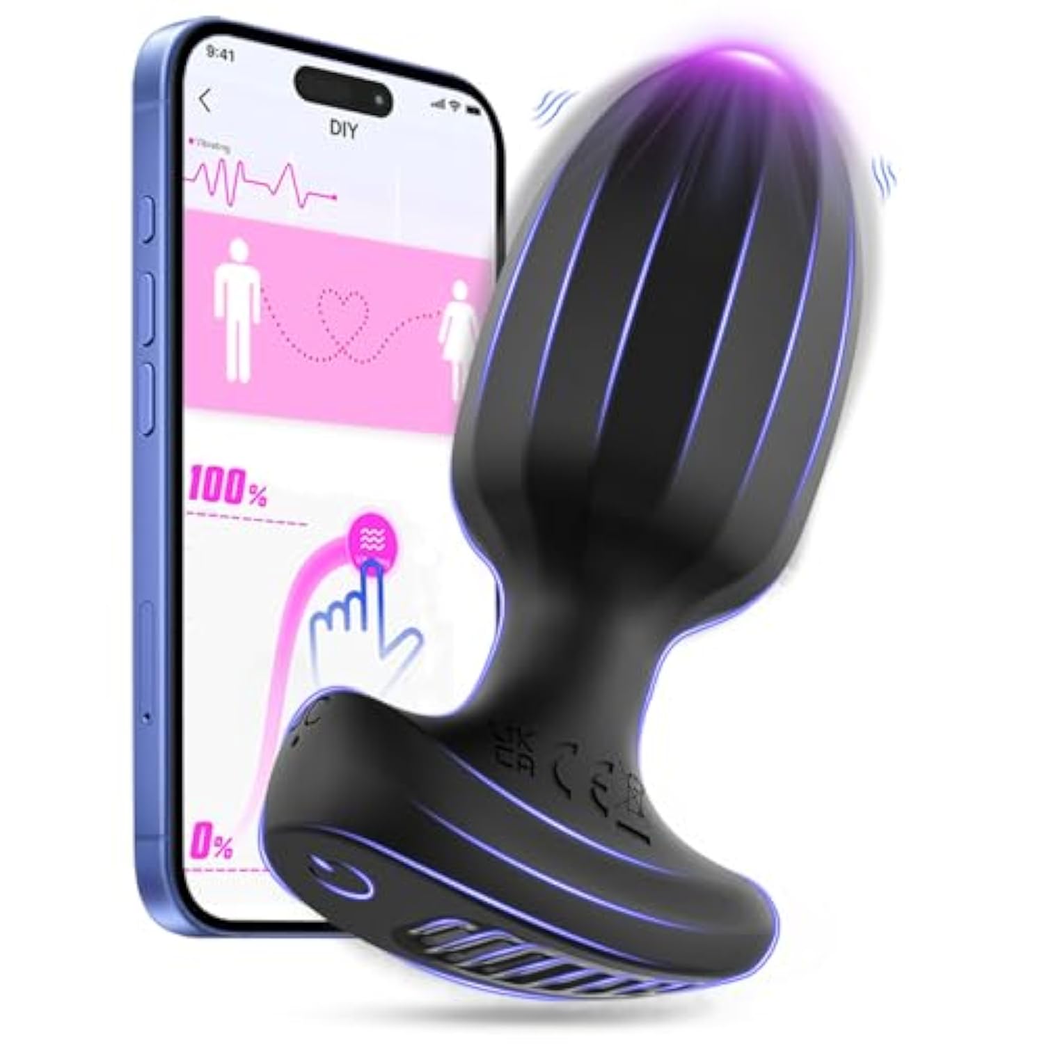 Vibrating Prostate Massager Butt Plug With App Control, Waterproof Personal P Spot Anal Vibrator Hands Free Play, Rechargeable Anal Toy With 9 Vibrations For Beginners