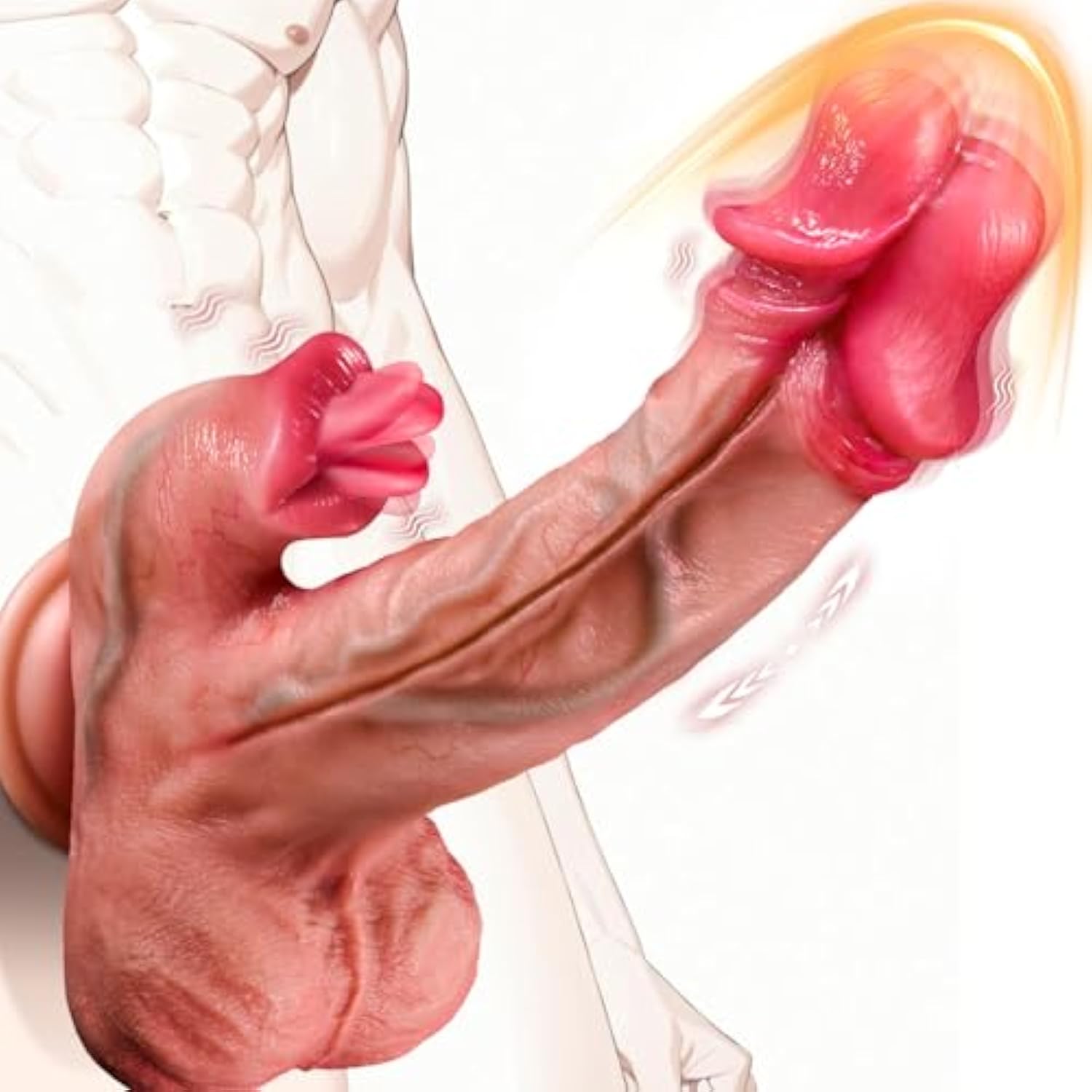 Thrusting Dildo Vibrator Sex Toys - Realistic Double Head Dildos Vibrators With 7 Thrusting Vibration 9 Tongue Licking Heating Modes?Silicone Suction Cup Dildo Adult Sex Toys For Women And Couples