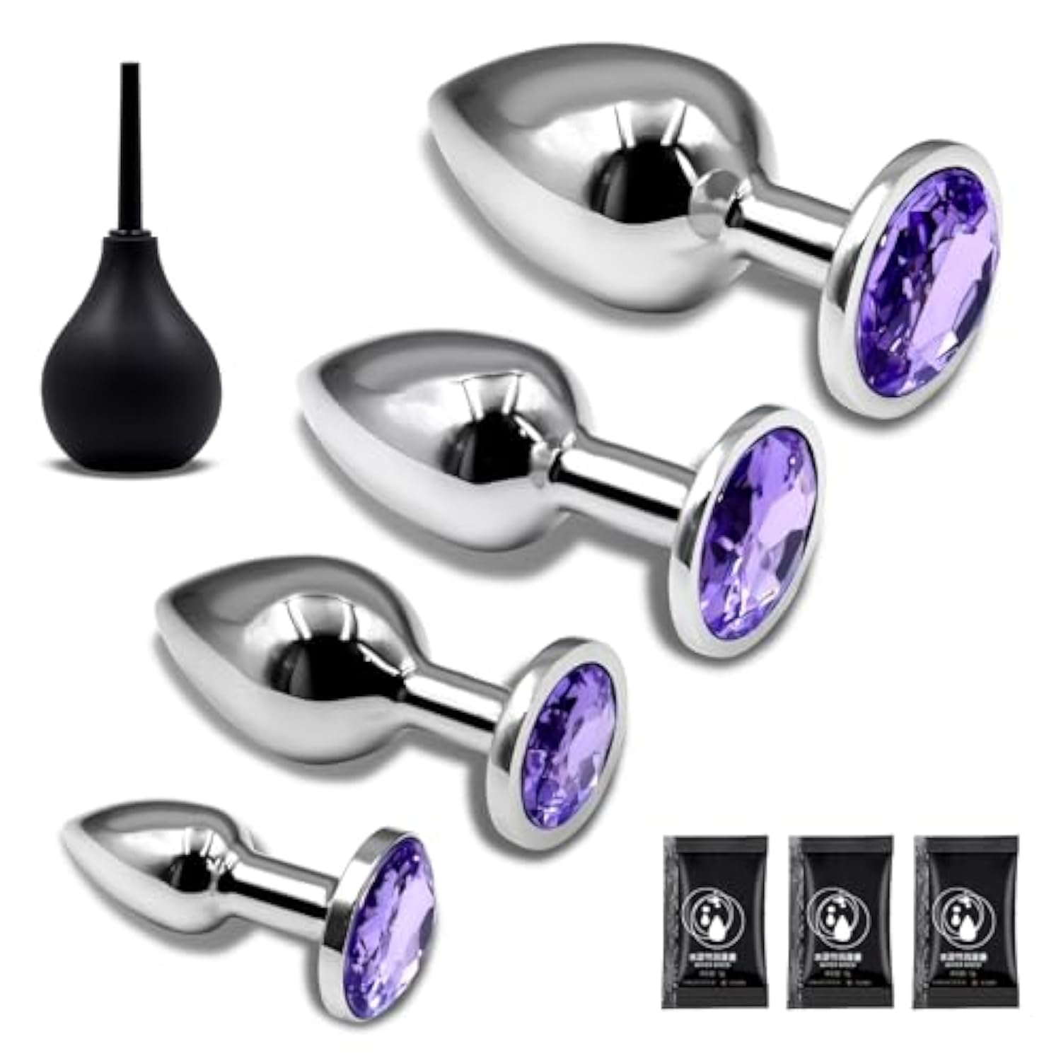 Jewel Anal Butt Plug 5 Piece Set Sm Crystal Diamond Base Beginners Advanced Users Prostate Massage Anal Toys For Adult Sex Toy Unisex