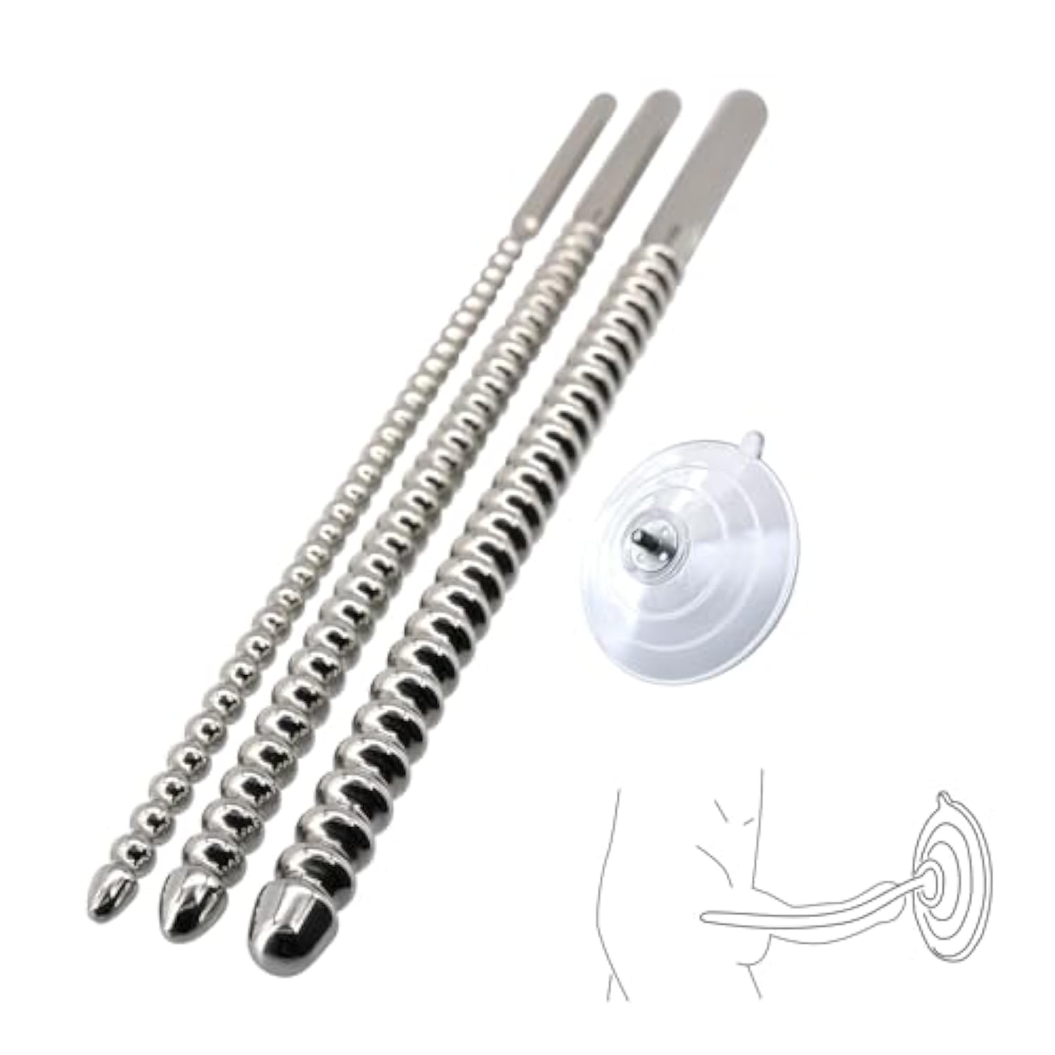 304 Stainless Steel Urethral Dilator Sound Sex Toys-Catheters & Sounds Adult Toy Male Penis Plugs, Urethral Stimulation Toy Male Masturbator, Equipped With Urethra Sound Suction Cup(0.24 Inch)