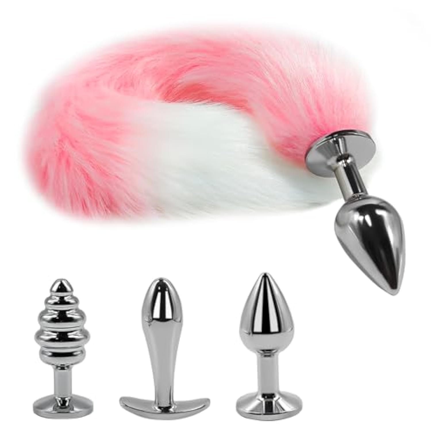 Sexy Fox Tail Plug Tail Anal Butt Plug With 3 Interchangeable Metal Anal Plug Cosplay Butt Plug Tail Plug Sex Toys Cute Role Play Fox Tail Anal Plug Tails For Women Man Beginners Trainer
