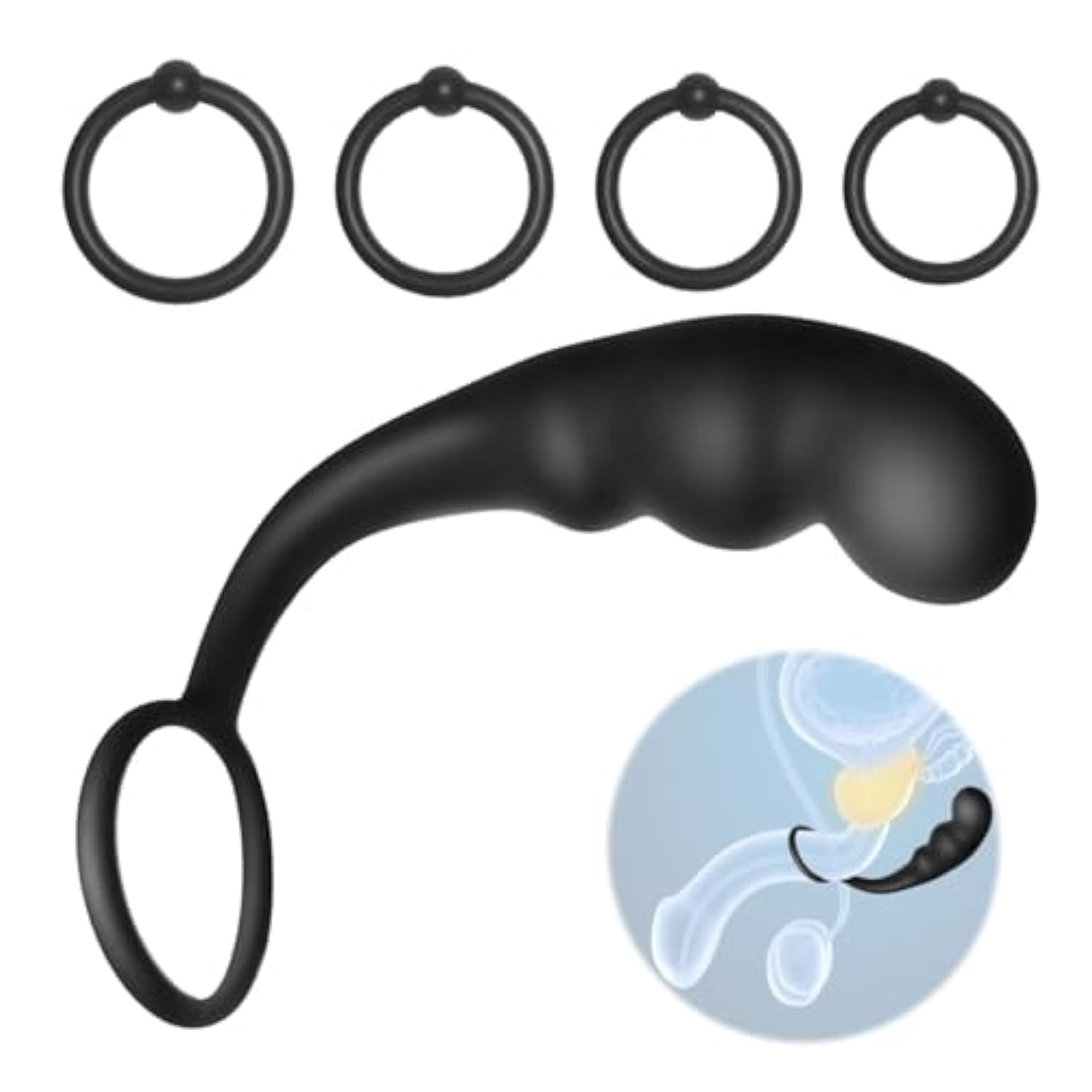 Silicone Anal Plug With Penis Ring,4 Pcs Cock Rings,Anal Sex Toys For Prostate Glands,Anal Toys For Men,Women And Beginners,Anal Training For Anal Trainer,Anal Butt For Couples,G Spot Plug Toy.