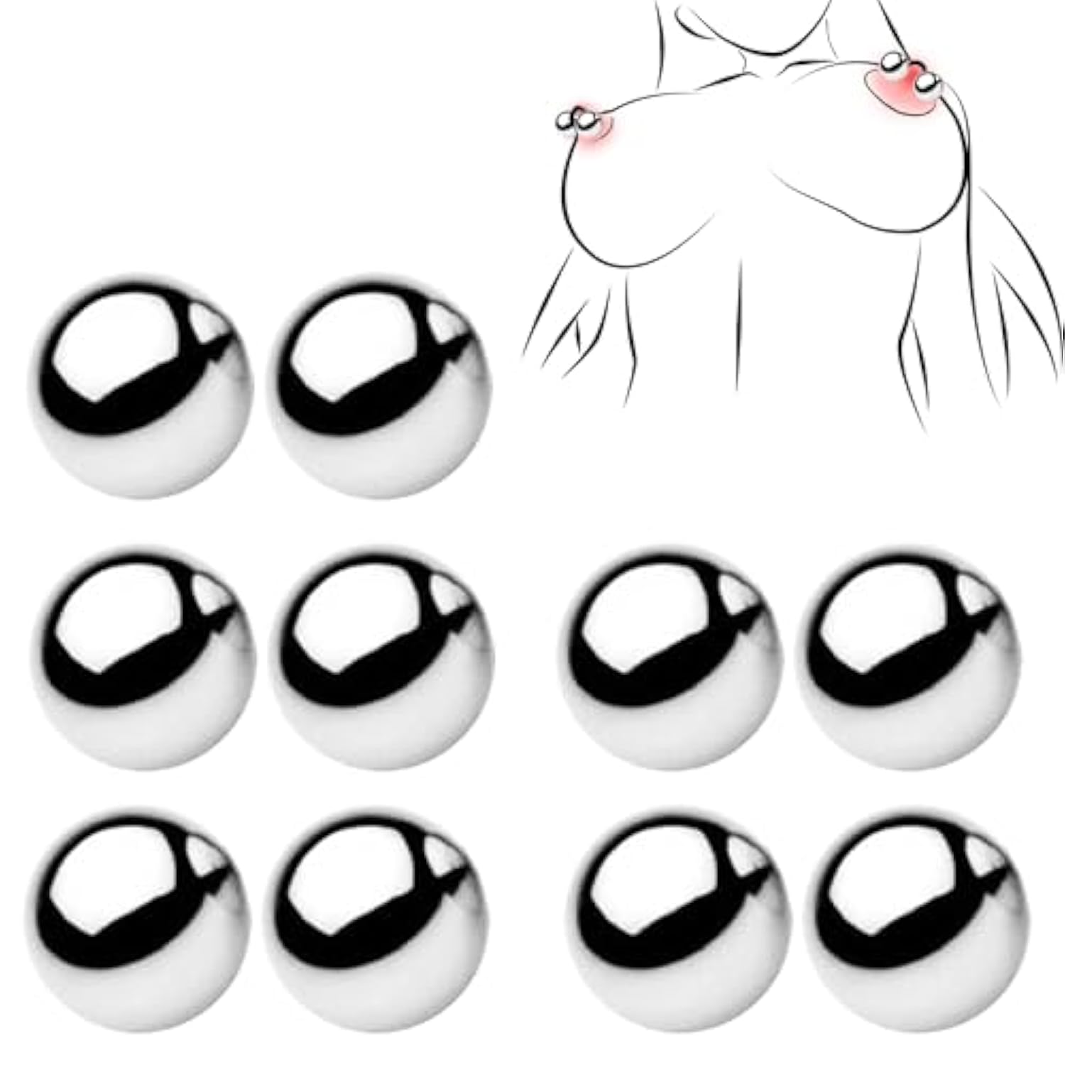 Clit Clamps, Metal Nipple Clamps Bdsm Kit Nipple Clamp For Sex Pleasure Breast Clips Clip Sm Bondage Gear Accessories Restraints Non-Piercing Nipples Clips Toys Torture For Couples Women Men 10 Pcs