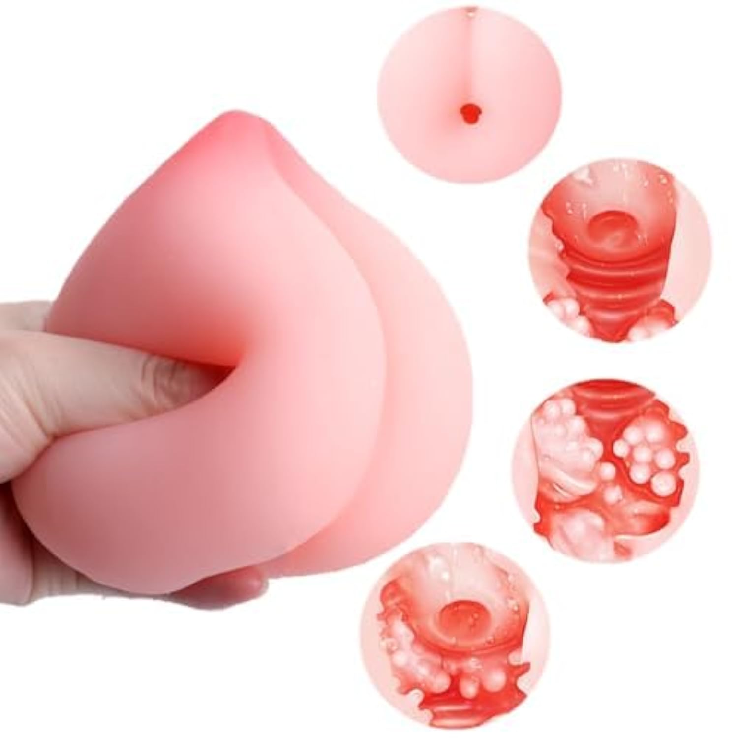 Sex Toy With Peach-Shape Pocket Pussy Male Masturbators Male Sex Toys Blowjob Penis Training Toy With Realistic Vagina Textured Penis Stimulator Adult Toys For Men