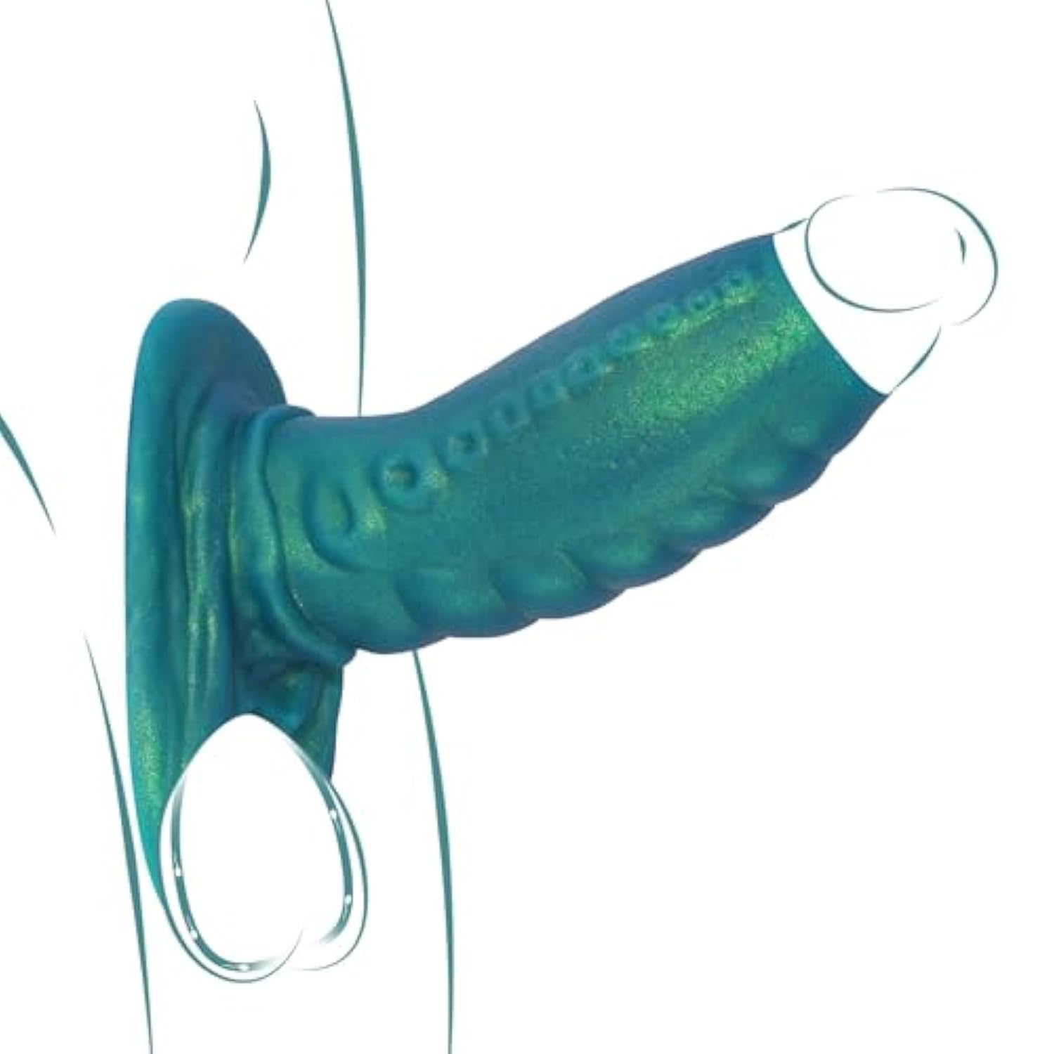 Penis Sleeve Adult Toys, Monster Cock Sleeve Sex Toys For Men, 4.3In Silicone Cock Extender With Penis Ring, Delay Ejaculation Penis Enlarger Erection Enhancement Penis Extender For Couples