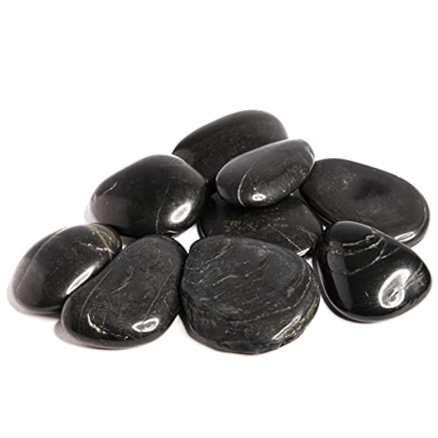 Oh! Hot Massage Rocks With Drawstring Bag - Pebbles Of Varied Sizes - Pack Of 9