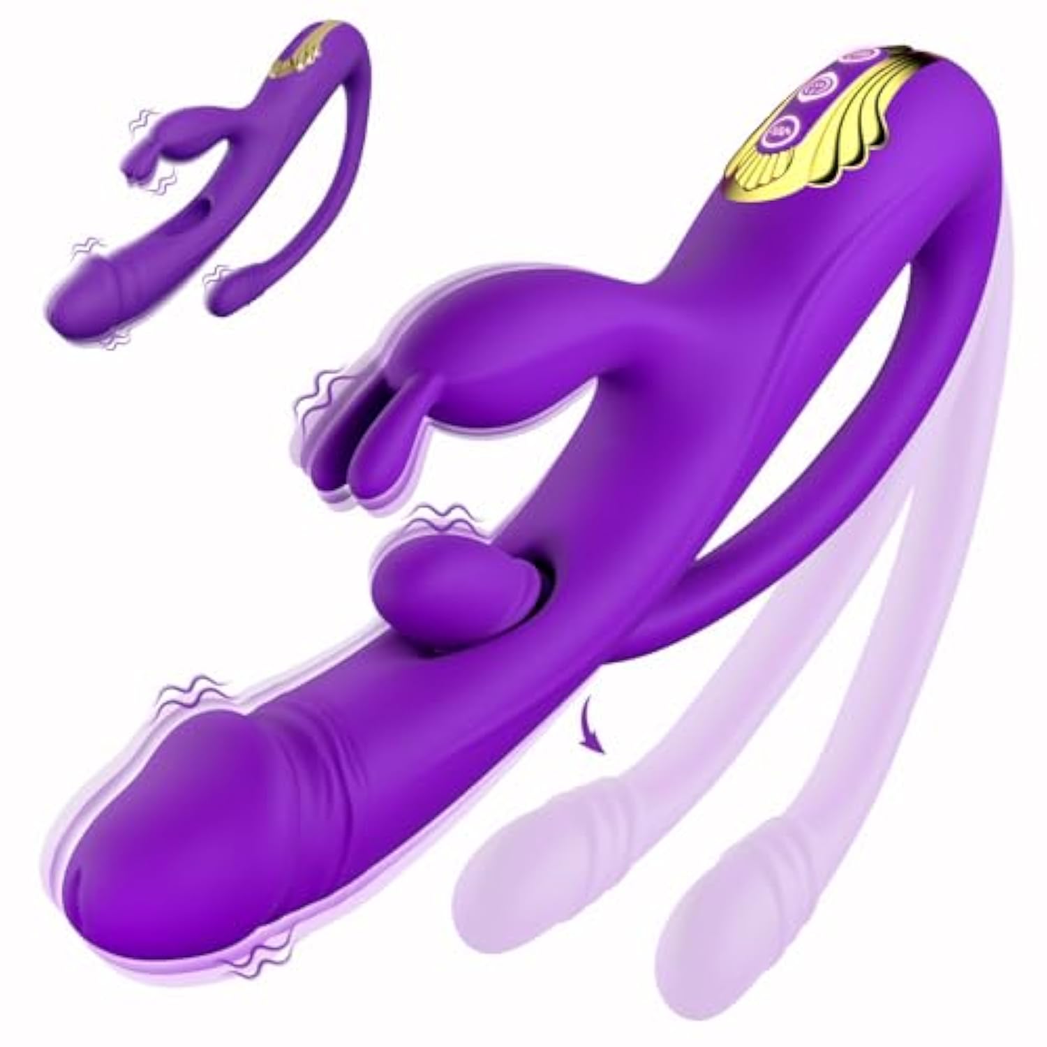 Vibrator Sex Toys For Women – 3 In 1 G Spot Vibrator Rabbit Dildo With 10 Vibration Modes & Removable Anal Plug, Clitoral And Vaginal Stimulator, Adult Sex Toys & Games For Female And Couples