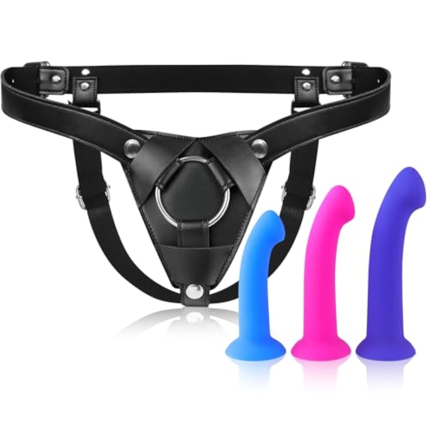 Strap On Dildo Harness, Strapless Sex Toys For Lesbian, Adjustable Realistic Dildo Strapon For Women, Anal G Spot Stimulator With 3 Size Dildos For Gay Couple