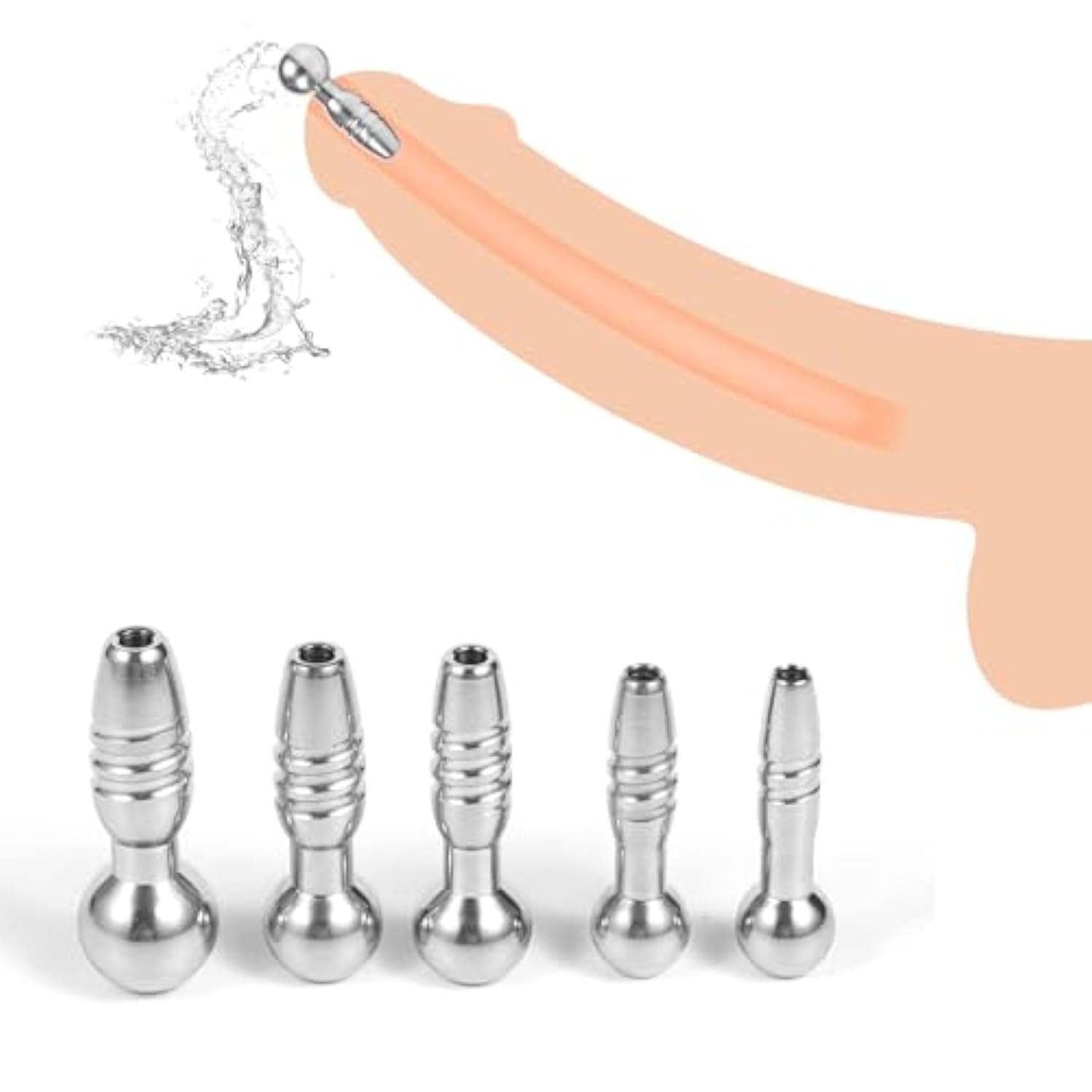 5 Pcs Hollow Stainless Urethral Sounds?Urethral Dilators For Beginners & Advanced Users Sex Toy