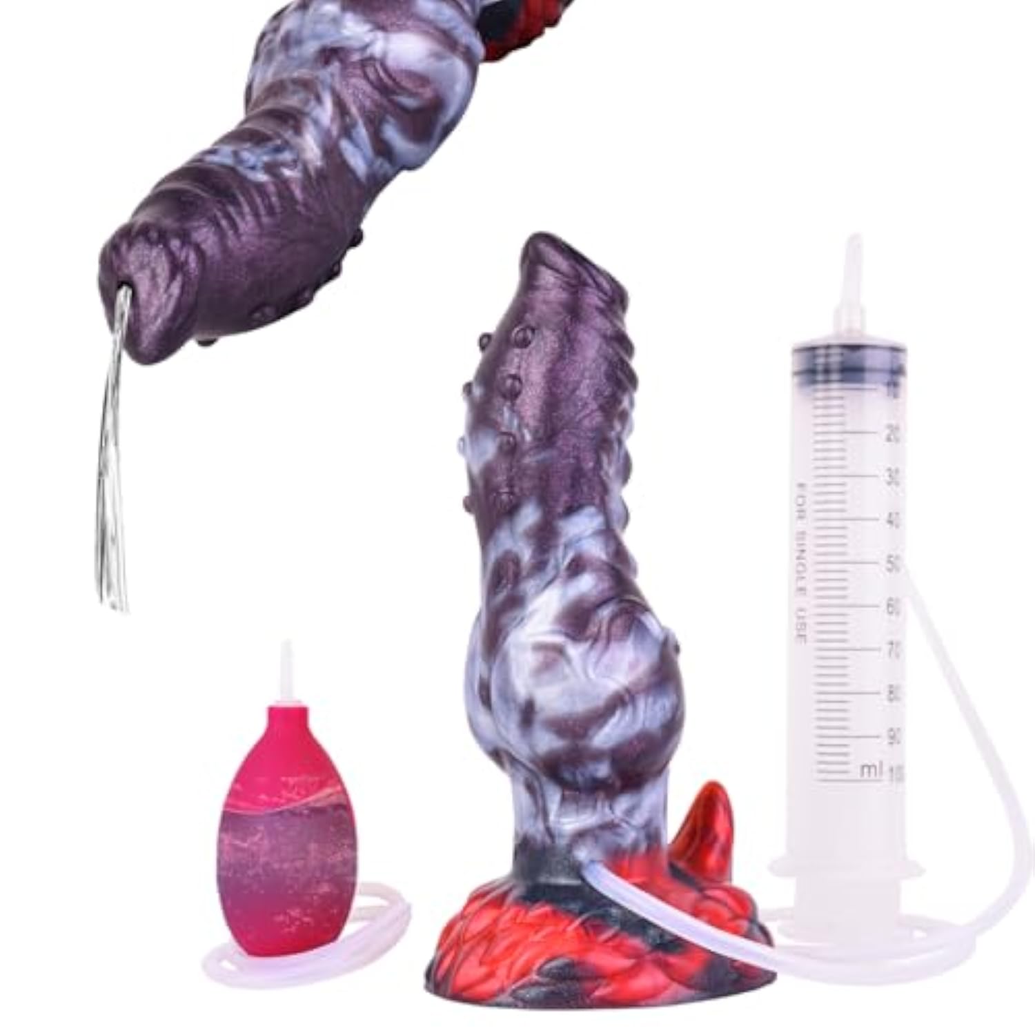 Silicone Squirting Dildo With Suction Cup Dog Knot Dildo Realistic Ejaculation Sex Toy For Men And Women Couples