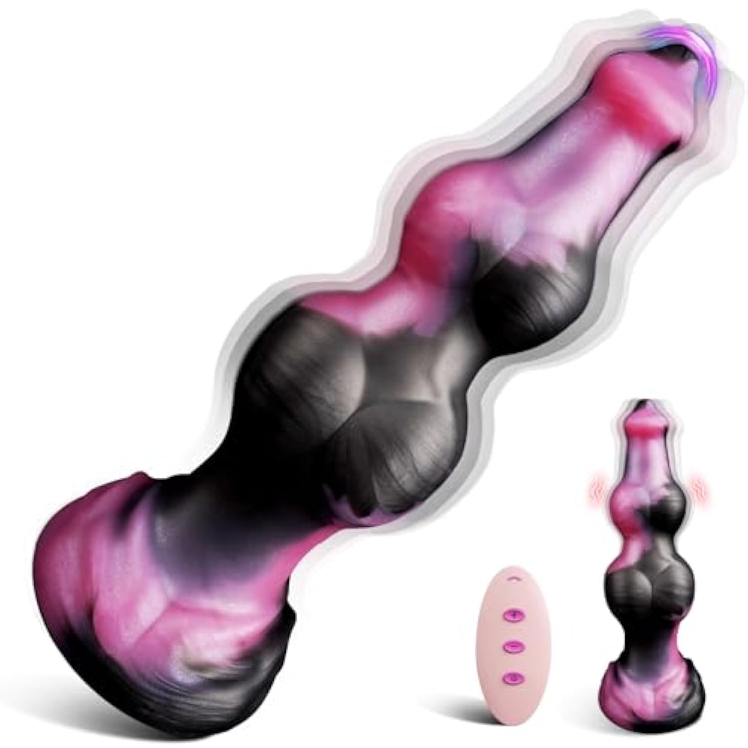 9.6" Monster Dildo Vibrating Knot Dildo, Fantasy Knotted Dildos Vibrator With 8 Modes, Thick Dragon Horse Anal Dildos With Suction Cup & Remote Control, Adult Sex Toys For Women Men
