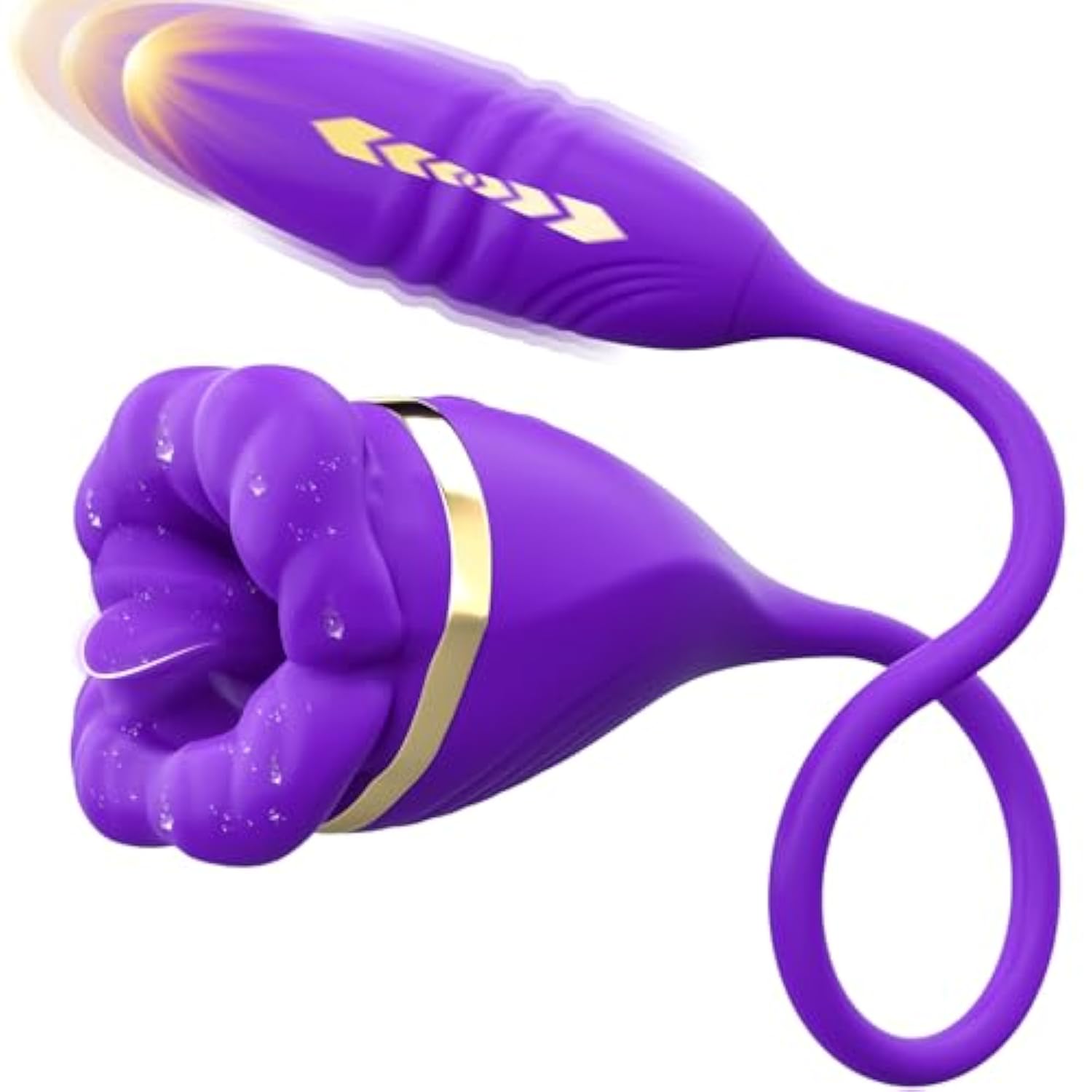 Vibrator Dildo Adult Sex Toys, 3 In 1 Rose Toy Dildos With 10 Tongue Licking Mode & 10 Thrust Vibration Mode, Vibrators Adult Toy For Women For G Spot Clitoral And Anal Stimulation