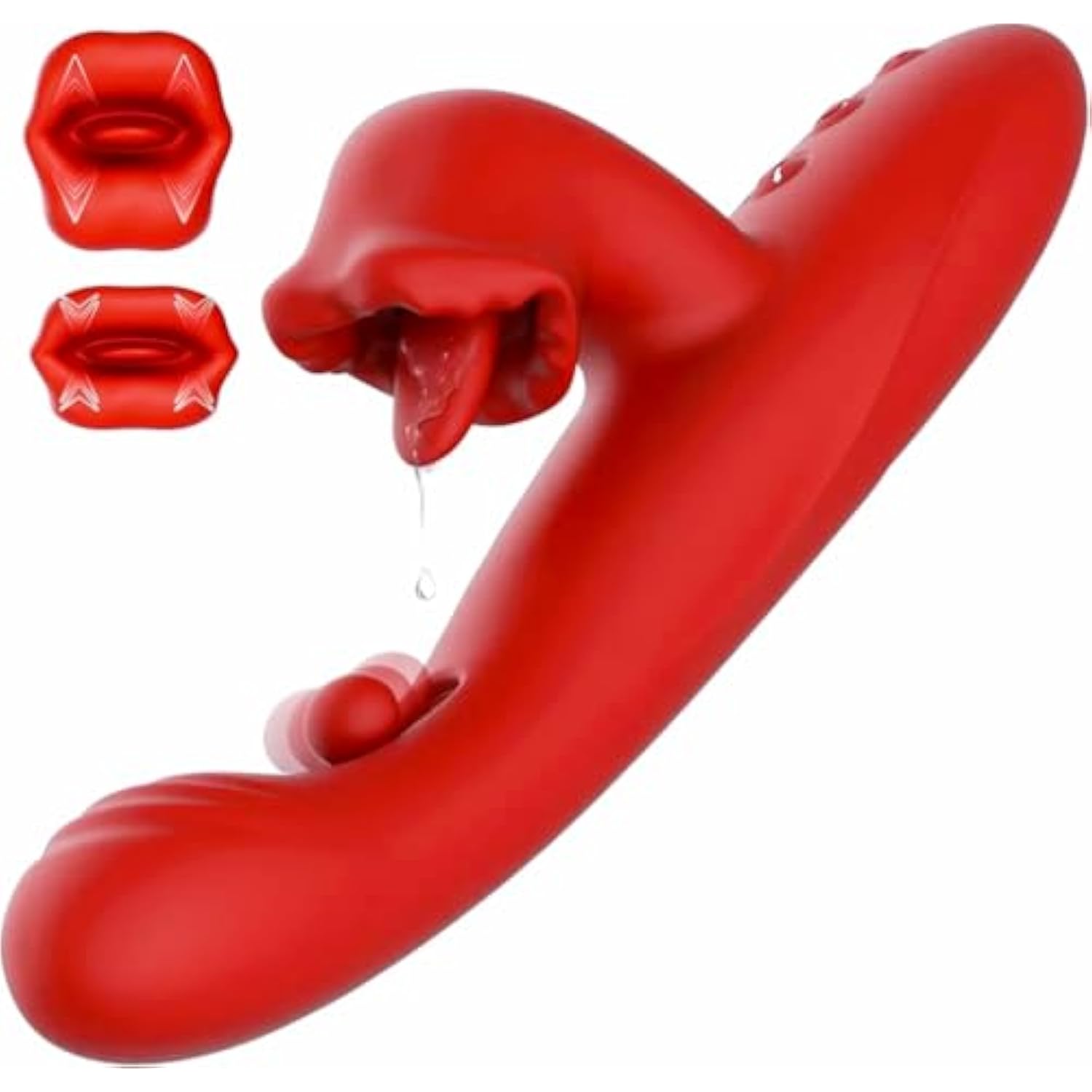 Dildo Vibrator Sex Toys For Women - 4 In 1 Tongue Pushing Vibrator, 10 Sliding Modes And 10 Vibration Modes, G-Spot Stimulator, Female Couple Game Pleasure Tool