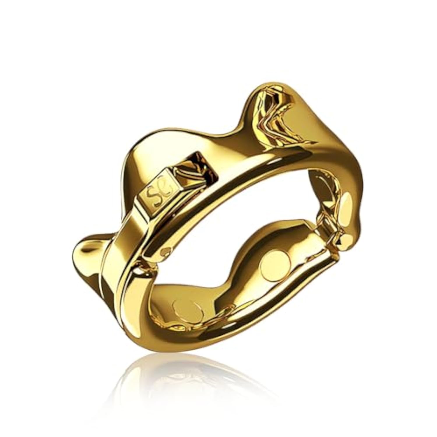 Adjustable Cock Ring Stainless Steel Crown Shape Penis Ring For Delay Ejaculation Lasting Erection Bondage Sex Toys For Men (M)