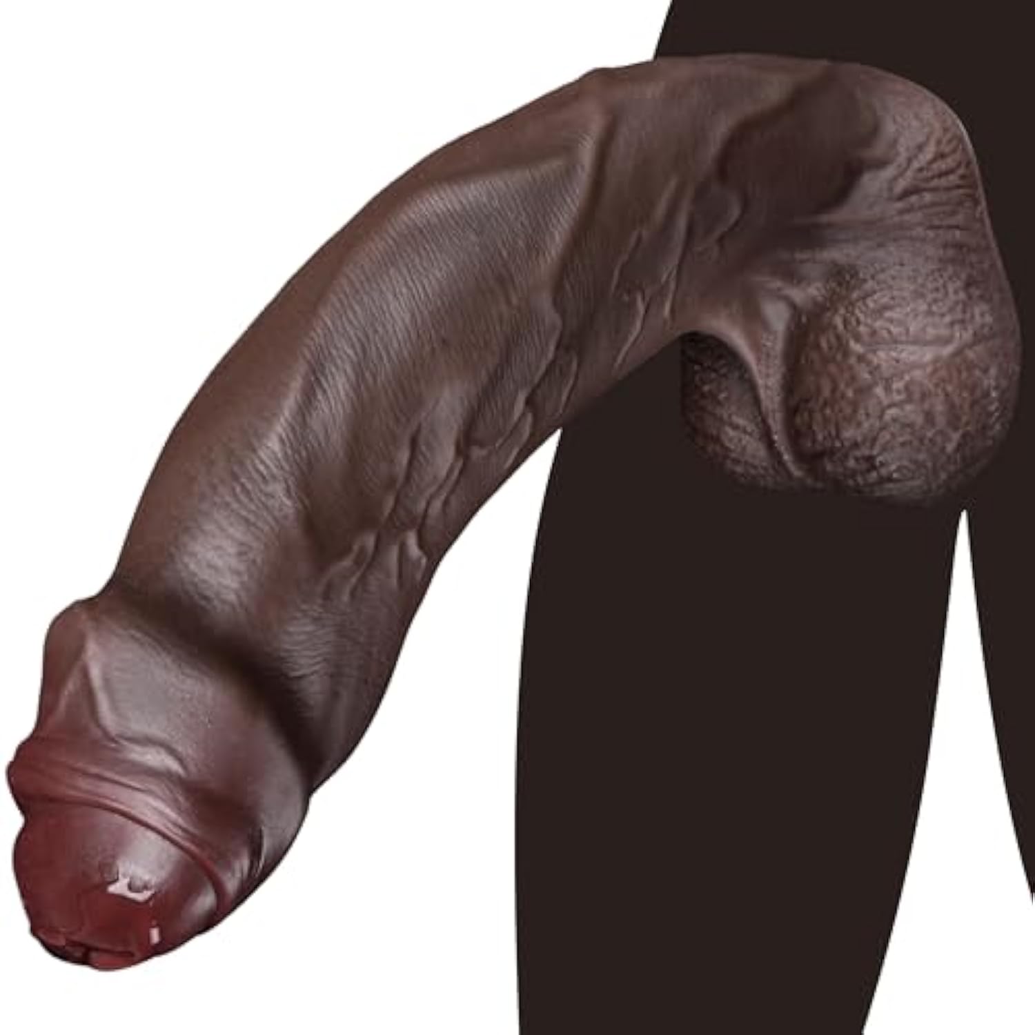 9.65" Realistic Big Black Bbc Dildo, Uncut Huge Thick Dildo Anal Toys Made From Soft Dual Density Silicone, Giant Massive Anal Cock Girthy Foreskin Penis With Suction Cup, Adult Sex Toys For Women Men
