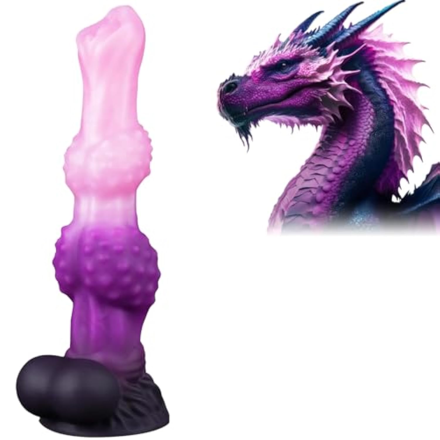10" Fantasy Dildo With 2 Knots Monster Dildos With Balls U & G-Spot Dragon Dildo With Suction Cup, Long Anal Knot Plug Adult Sex Toys & Games For Women Men Couples