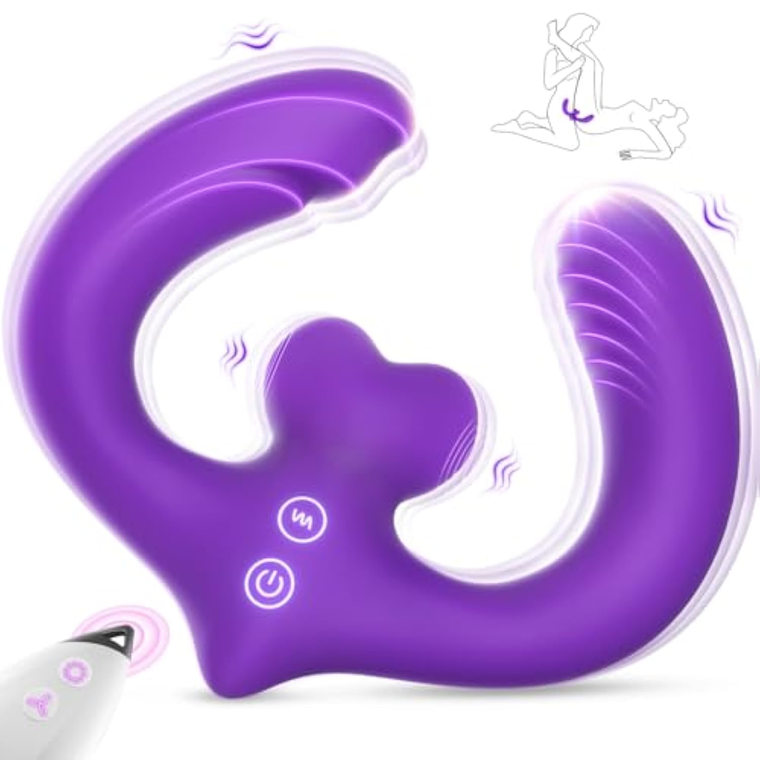 Double Dildo Lesbian Toys - Sex Toy Double Sided Dildos G Spot Suction Cup Vibrator With Anal Beads & 10 Vibrating Modes, Adult Toys Vibrators With Remote Control For Womens Couples Games