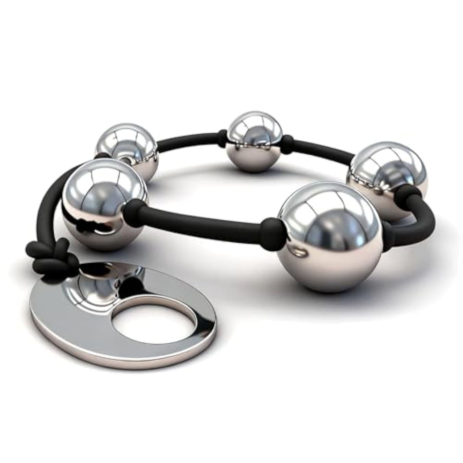 Metal Anal Beads Anal Butt Plug With 5 Anal Balls Anal Beeds Dilator With Pull Ring Prostate Massager Sm Fetish Weight Vaginal Balls Trainer Anal Toys Sex Games For Men Women Couples Sexual Pleasure