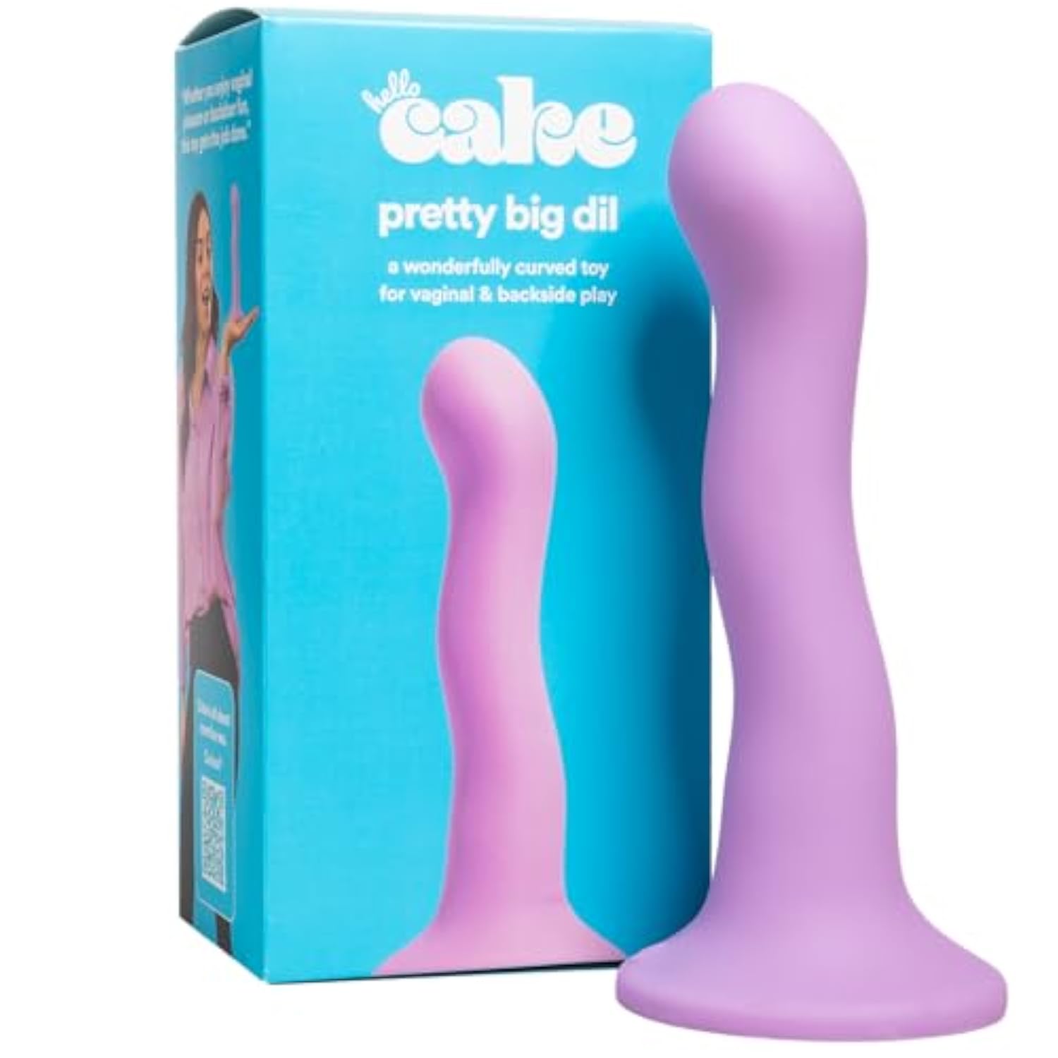 Hello Pretty Big Dil - 6.6 Inch Dildo - Curvy And Wavy Design Targets G-Spot And P-Spot - Firm, Yet Flexible - Body-Safe Silicone - Waterproof Suction Base For Men And Women - Harness Compatible