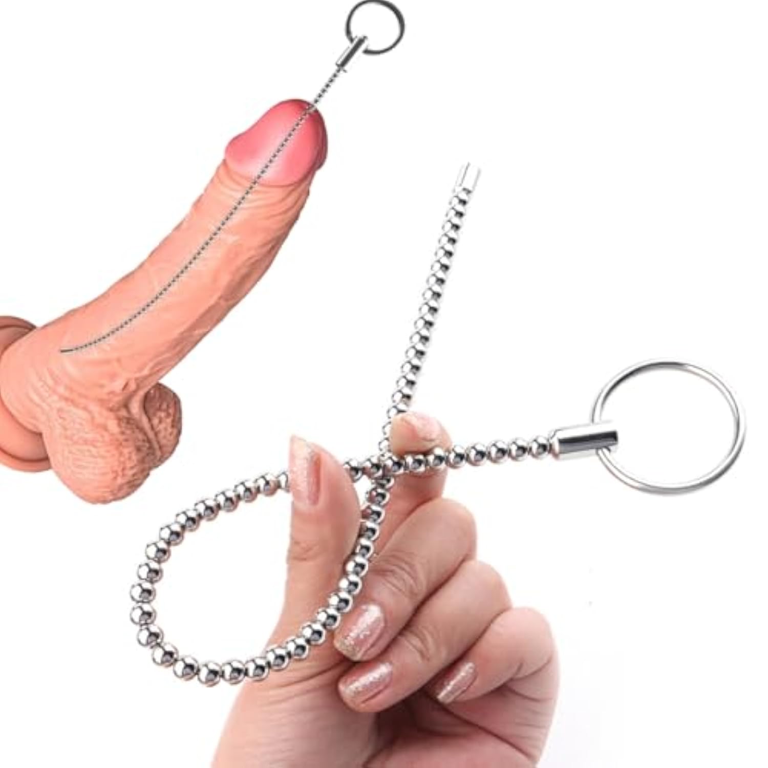 Freely Bendable Stainless Steel Beads Urethral Sounds Plug,Smooth Penis Insert Stimulation Urethral Sounding Toys Catheter Stretching Male Masturbation Rod (Diameters 0.23 Inch)