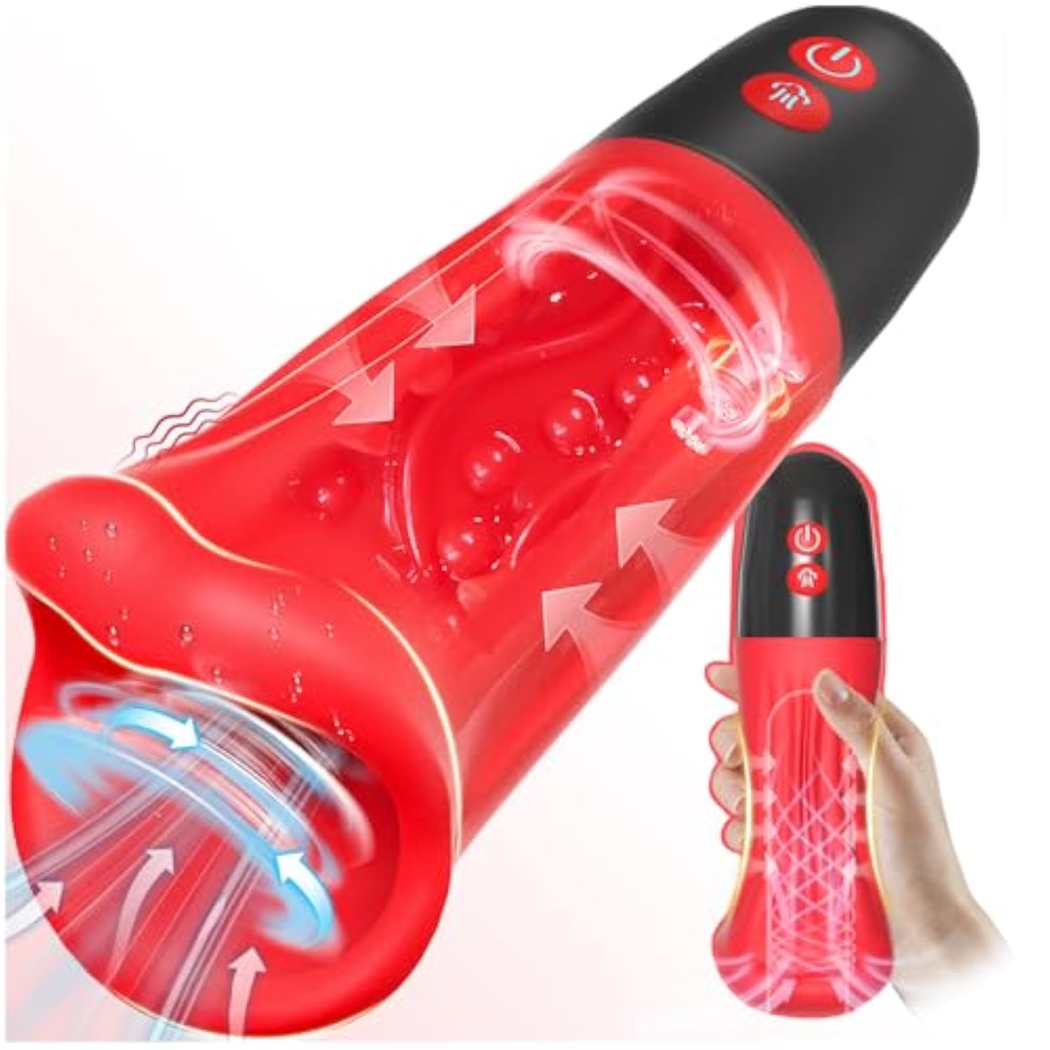 Male Masturbator Adult Sex Toys For Men - Squeezable Soft Sleeve Automatic Sucking Vibrating Blowjob Sex Machine, Penis Vibrator Stroker Trainer, Mens Penis Pump Sucker Sex Toy Pocket Pussy For Men