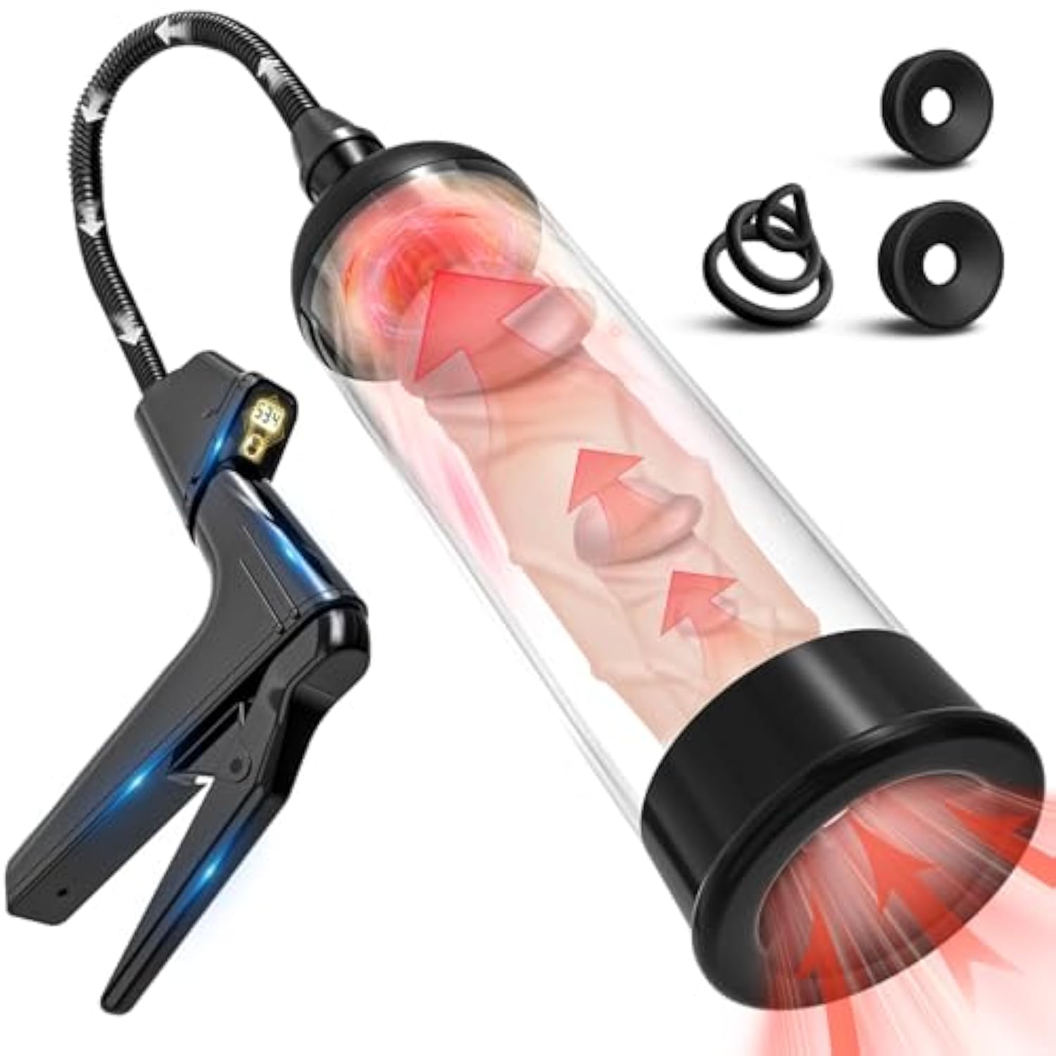 Sex Toy Male Penis Pump - Pennis Extender Adult Sex Toys - Pumps & Enlargers For Men With 3 Penis Ring And 2 Silicone Sleeve,Sex Machine Enlarge Juguetes Sexuales For Stronger Bigger Erections