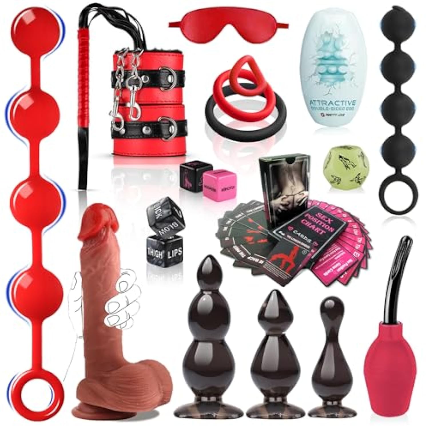 Anal Plug Adult Toys For Men And Couples?Anal Beads Butt Plug Set With Anal Dildo?Bdsm Anal Toys Sex Kit With Anal Training Sets And Sm Games