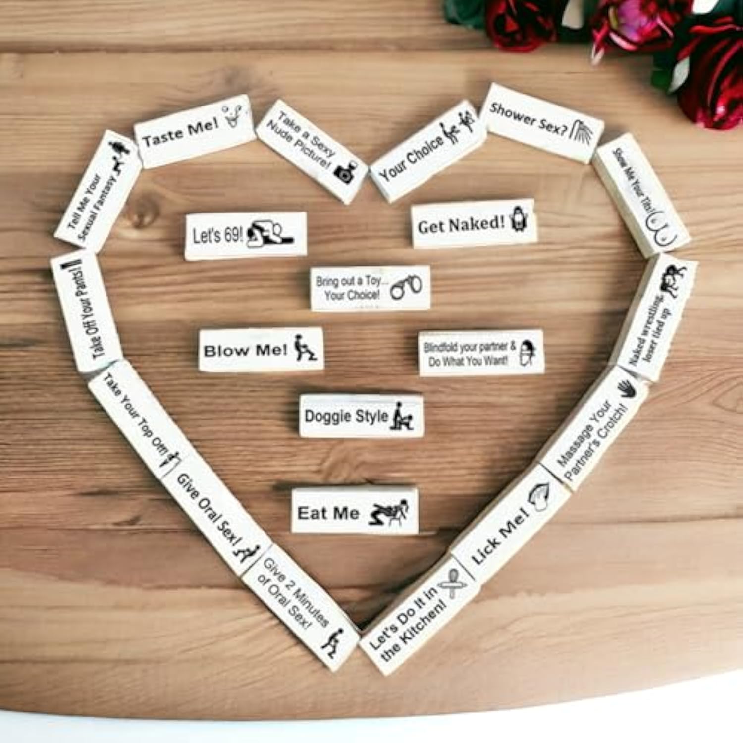 48Pcs Super Naughty Block Tower Couples Sexy Tumbling Game With Funny Word, Wooden Stacking Tower Wooden Blocks Couple Activities Date Night Ideas For Valentine Gift