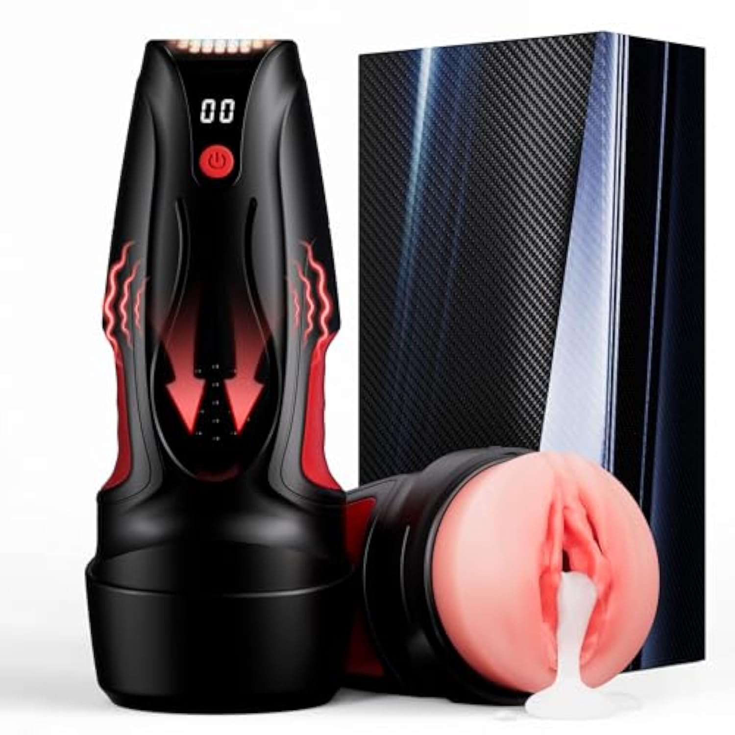 Sex Toys For Men – Squeezable Male Masturbator With 9 Vibration Modes, Realistic Vagina Texture, Male Sex Toy With 400G Weighted Sleeve, Penis Pump Adult Toys Sex Machine With 7 Color Lights