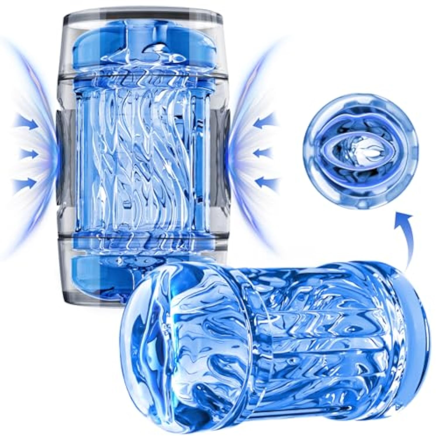 Male Masturbator Mens Sex Toys: Male Stroker Sex Toy Spiral Texture Pocket Pussy, Open Ended Penis Sleeve Adult Sex Toys For Men,Couples,Silky Smooth And Realistic Vagina Toy For Blowjob