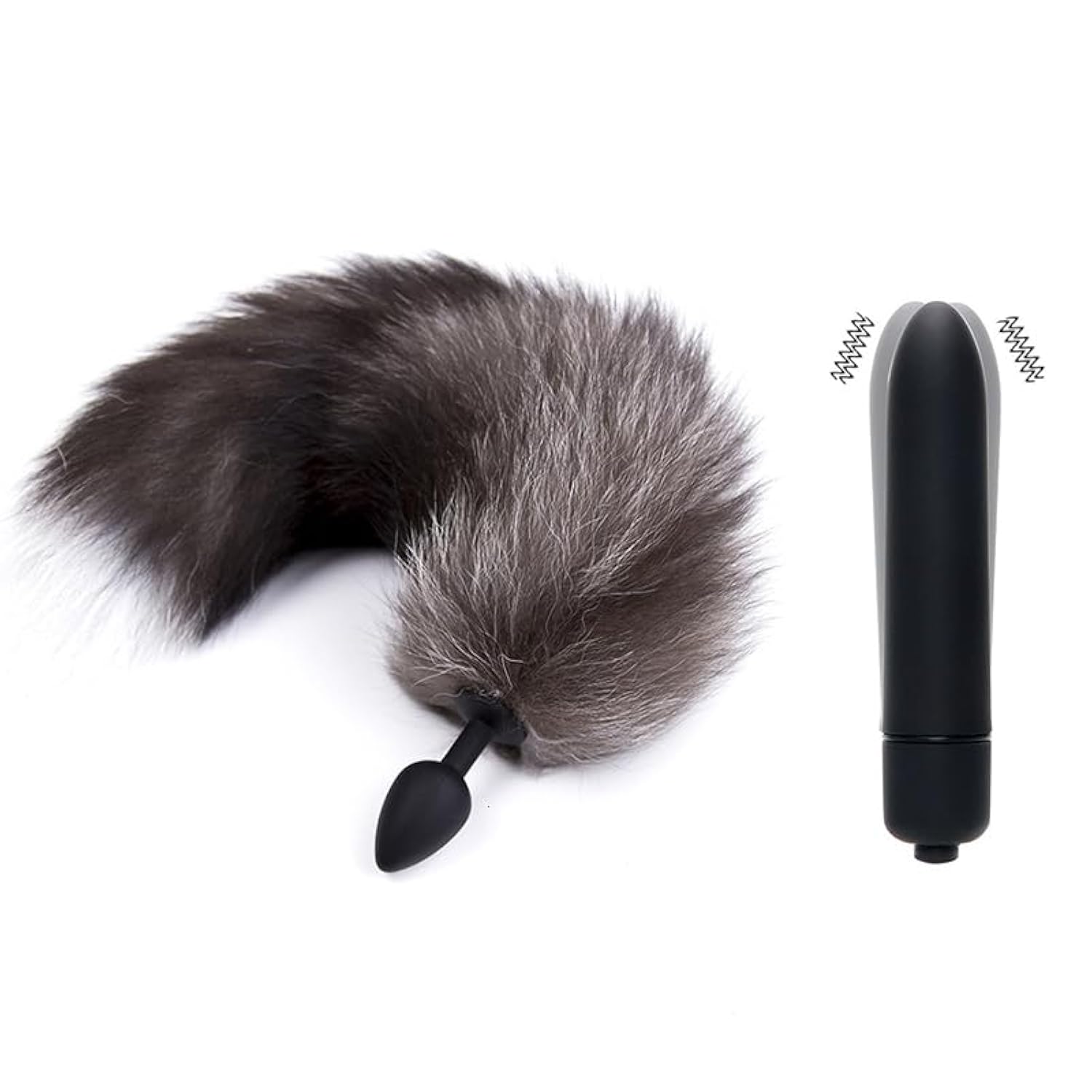 Butt Plug Fox Tail +10 Speeds Bullet Vibrator,Ultra Soft & Realistic Faux Fur Tail For Cosplay, Perfect Anal Butt Plug Adult Sex Toys For Beginner Women Men Couple