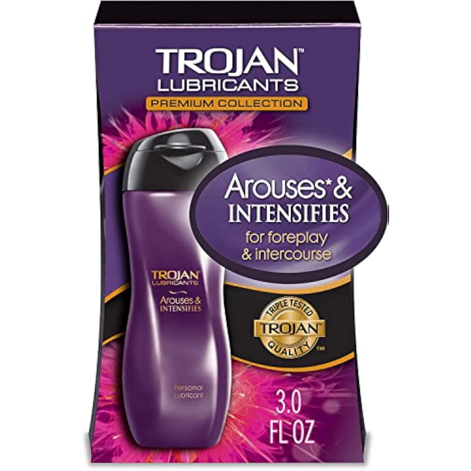 Trojan Lubricants Personal Lubricant Arouses & Intensifies - 3oz, Pack of 2
