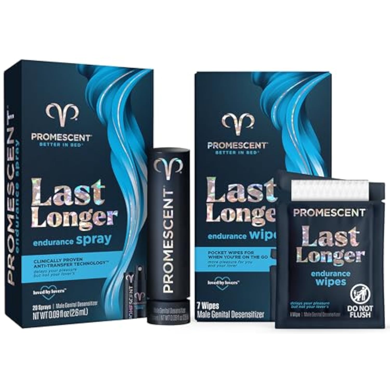 Desensitizing Delay Spray For Men (2.6 Ml) To Help You Last Longer In Bed + Delay Wipes (7 Count) Sexual Enhancer With Extended Climax Control With Benzocaine