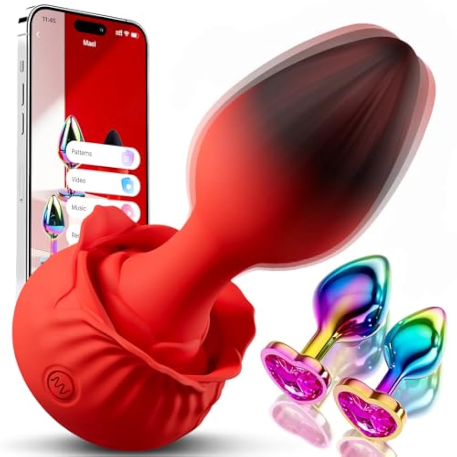 Anal Plug Sex Toys Vibrator 3Pcs Silicone & Metal Butt Plug Anal Toys Trainer Kit With 11 Vibration, App Remote Control Adult Toys For Men Women Jewel Vibrating Butt Plug Anal Beads Prostate Massager