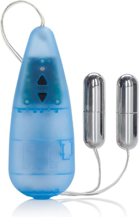 Pocket Exotics Impulse Slim Twin Bullet Vibrator with two vibrating bullets and LED controller