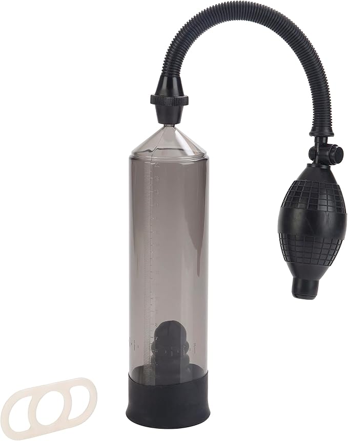 Precision vacuum erection pump with measurement cylinder, silicone sleeve and easy-grip ring