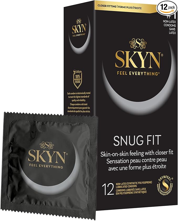 FIT Non-Latex Condoms – Ultra-Thin, Lubricated Snug Fit, 12 Pack